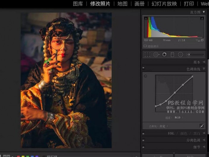 LR教程:调出复古国画风的人像作品