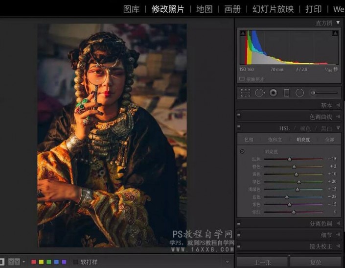 LR教程:调出复古国画风的人像作品