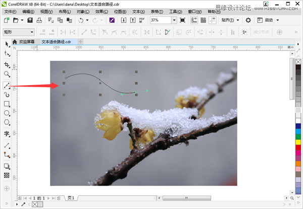 CorelDRAW如何制作路径文字