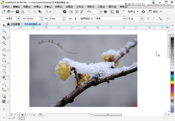 CorelDRAW如何制作路径文字