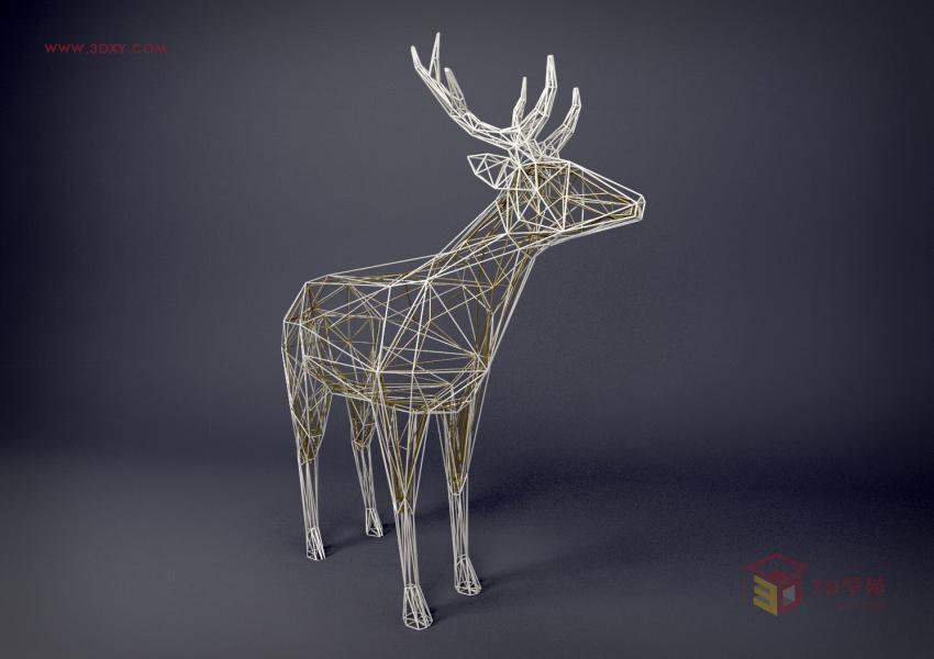 3ds Max快速打造网格特效的麋鹿效果