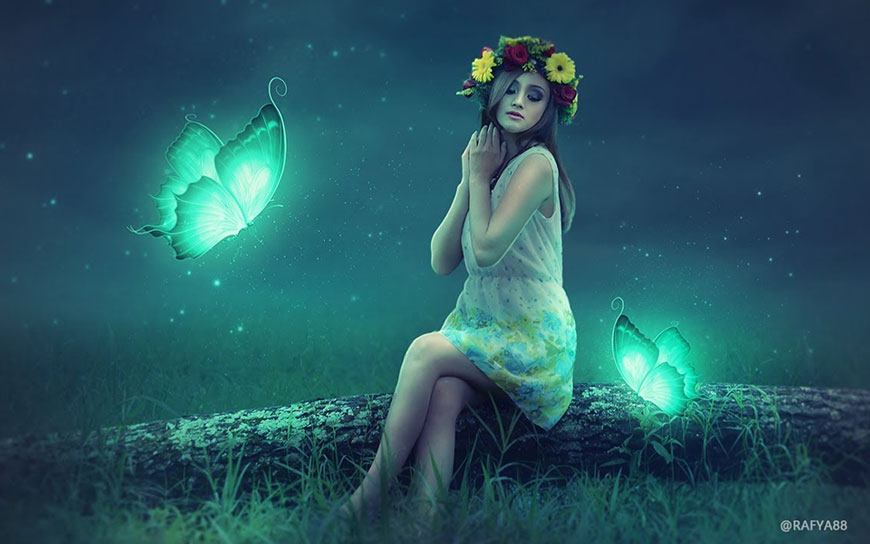 Photoshop合成梦幻仙境场景的精灵仙子图片教程