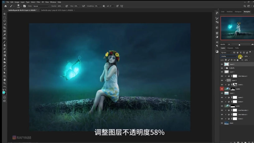 Photoshop合成梦幻仙境场景的精灵仙子