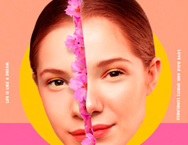 Photoshop制作创意头像长出花朵效果图片合成教程