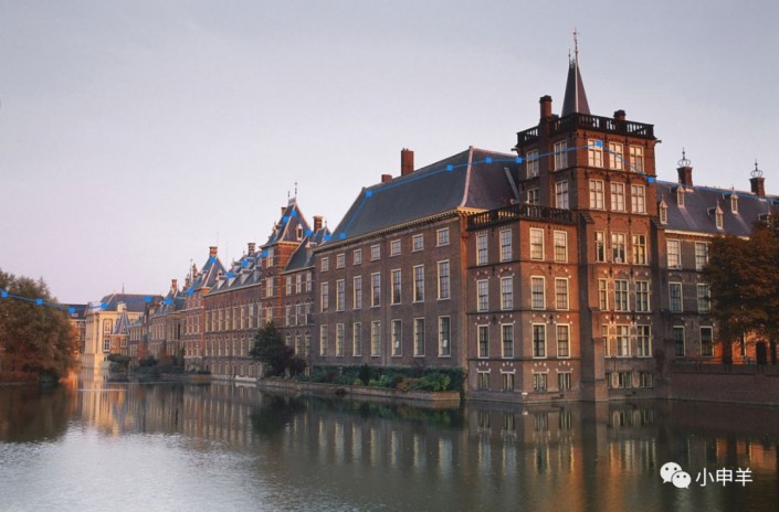 Photoshop快速给建筑照片添加傍晚效果