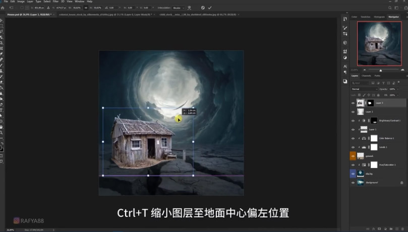 Photoshop合成月光下的少女场景
