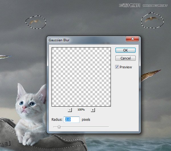 创意合成：用PS合成水中漂流的可爱猫咪