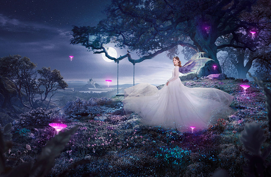 童话场景：用PS合成森林中的精灵仙子