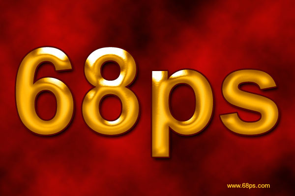 Photoshop制作黄金字效果字体设计教程